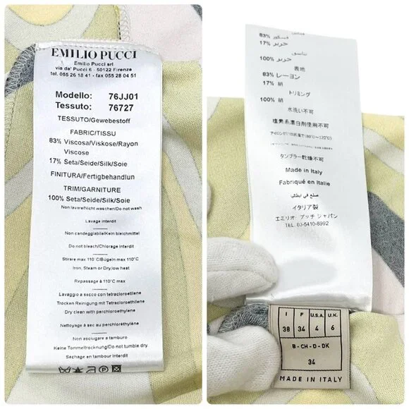 EMILIO PUCCI Vintage Logo Multicolor Shirt Pants Set #38 Button Zip [106008] - Picture 15 of 16